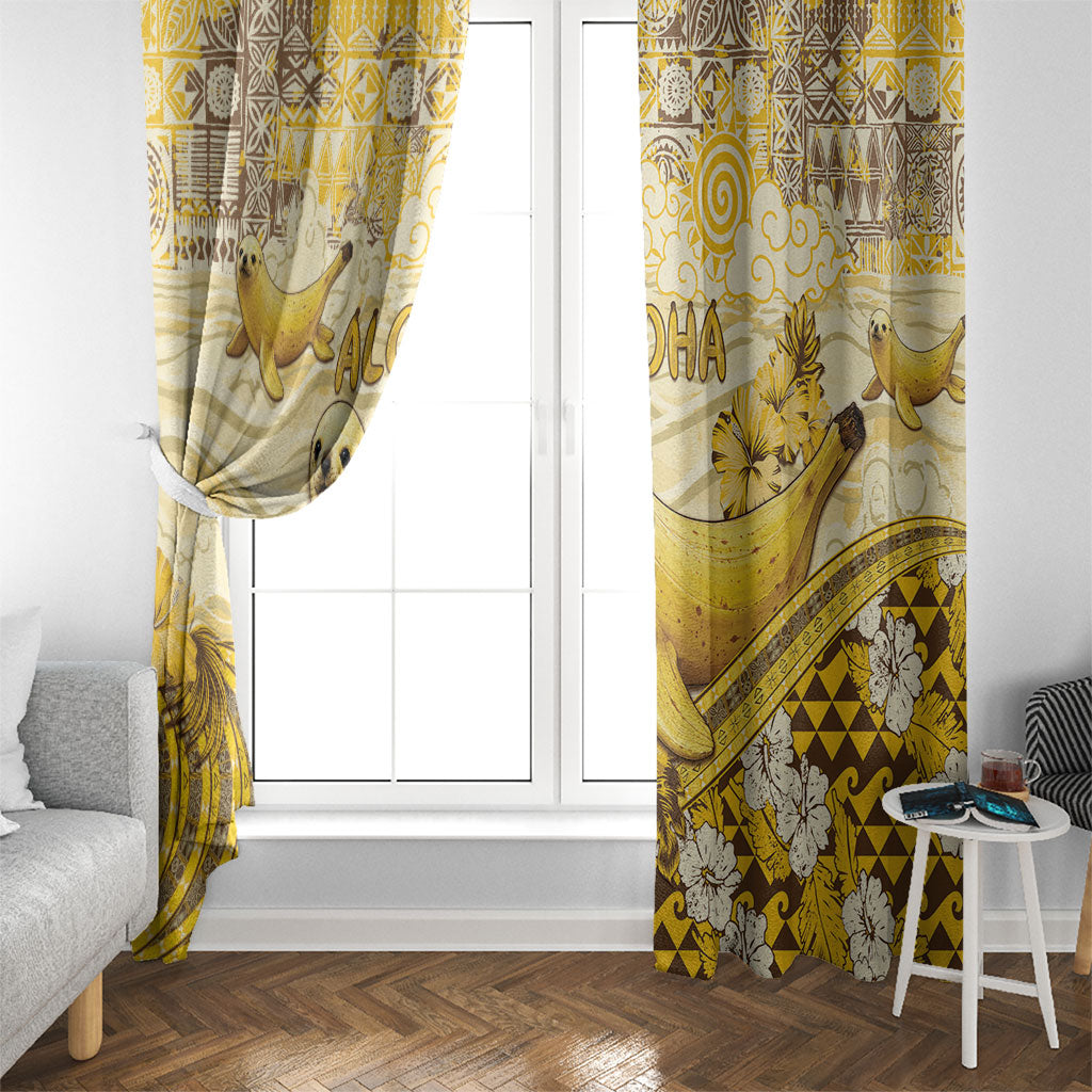 Hawaii Banana Seal Window Curtain Ilio Holo I Ka Uaua Aloha