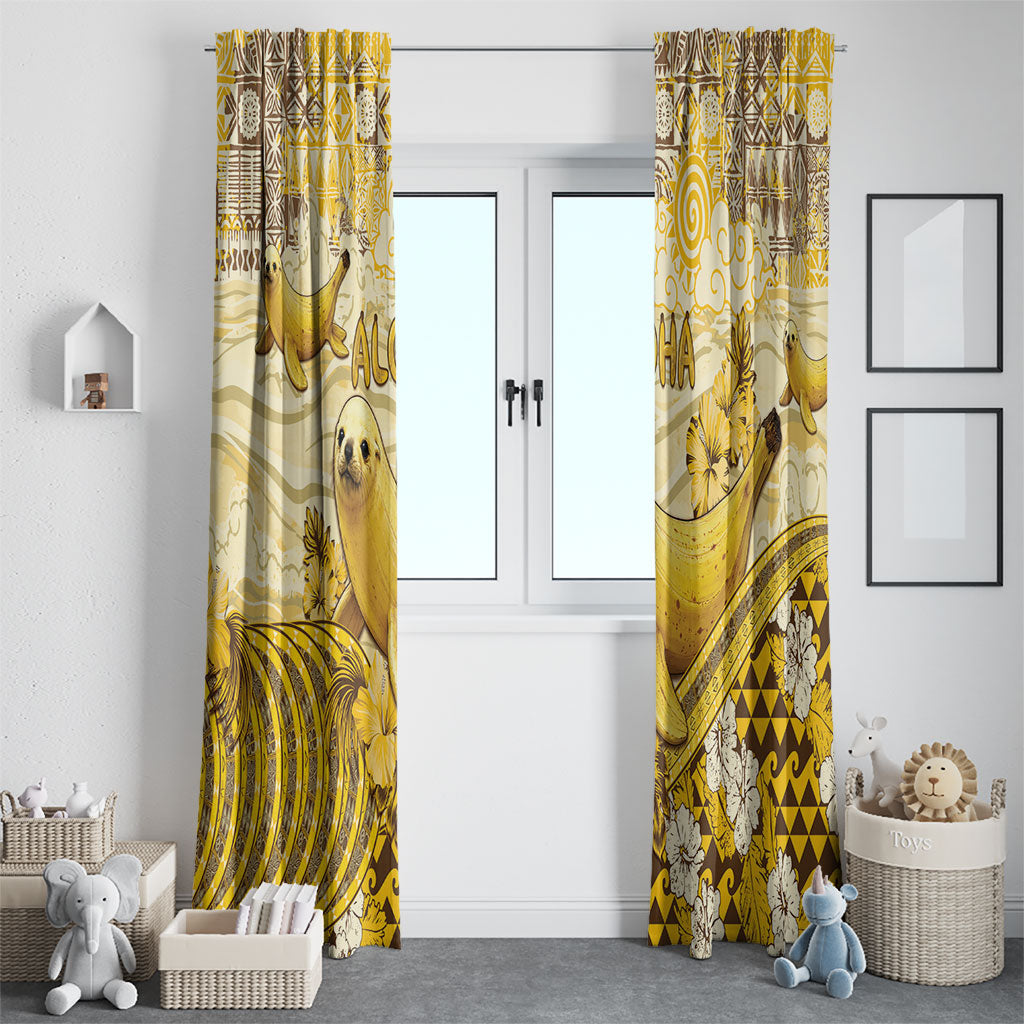 Hawaii Banana Seal Window Curtain Ilio Holo I Ka Uaua Aloha