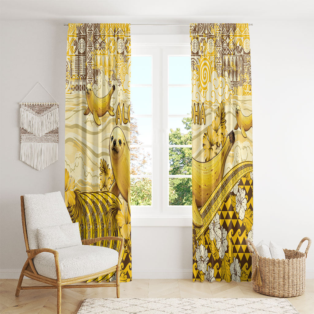 Hawaii Banana Seal Window Curtain Ilio Holo I Ka Uaua Aloha