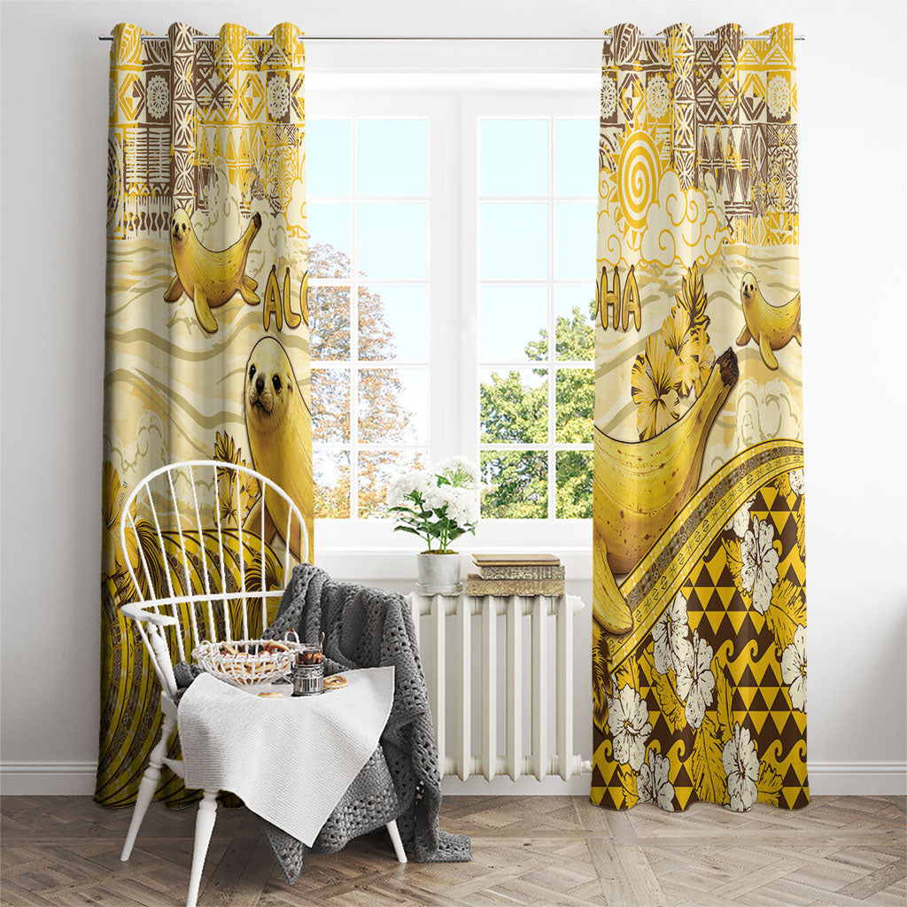 Hawaii Banana Seal Window Curtain Ilio Holo I Ka Uaua Aloha