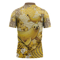 Hawaii Banana Seal Zipper Polo Shirt Ilio Holo I Ka Uaua Aloha DT05 - Polynesian Pride