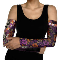 Hawaii Halloween Arm Sleeves Skeleton Bones Flower Lei Tropical Floral DT05 - Polynesian Pride