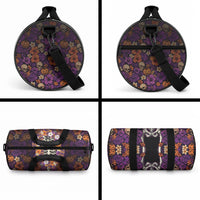 Hawaii Halloween Duffle Bag Skeleton Bones Flower Lei Tropical Floral