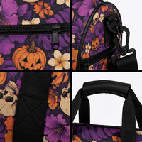 Hawaii Halloween Duffle Bag Skeleton Pumpkin Hawaiian Flower Tribal