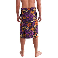 Hawaii Halloween Lavalava Skeleton Pumpkin Hawaiian Flower Tribal