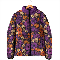 Hawaii Halloween Padded Jacket Skeleton Pumpkin Hawaiian Flower Tribal DT05 - Polynesian Pride