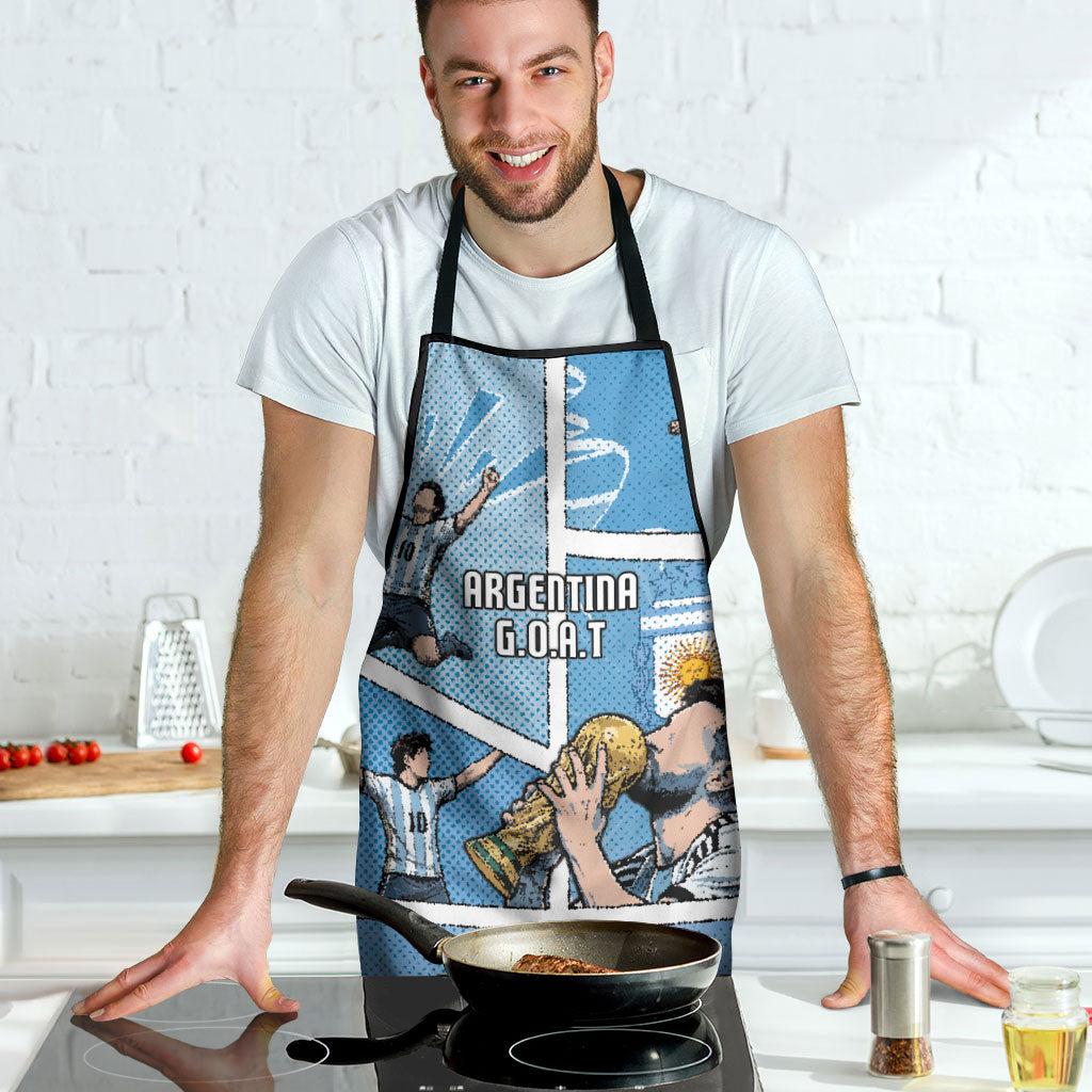 Argentina Football Apron Goat Comic Style Sun Of May