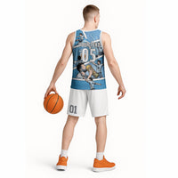 Custom Argentina Football Basketball Jersey Goat Comic Style Sun Of May
