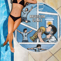Argentina Football Beach Blanket Goat Comic Style Sun Of May