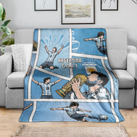Argentina Football Blanket Goat Comic Style Sun Of May