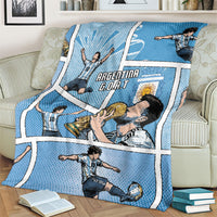 Argentina Football Blanket Goat Comic Style Sun Of May