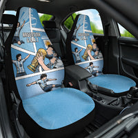 Argentina Football Car Seat Cover Goat Comic Style Sun Of May