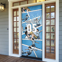 Custom Argentina Football Door Cover Goat Comic Style Sun Of May