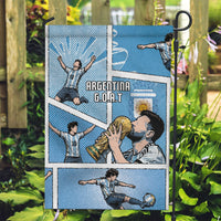 Argentina Football Garden Flag Goat Comic Style Sun Of May