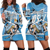 Custom Argentina Football Hoodie Dress Goat Comic Style Sun Of May