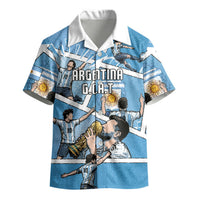 Custom Argentina Football Kid Hawaiian Shirt Goat Comic Style Sun Of May
