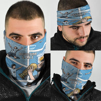 Argentina Football Neck Gaiter Goat Comic Style Sun Of May