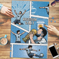 Argentina Football Puzzle Goat Comic Style Sun Of May