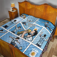 Argentina Football Quilt Goat Comic Style Sun Of May