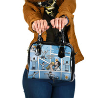 Argentina Football Shoulder Handbag Goat Comic Style Sun Of May