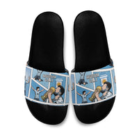 Argentina Football Slide Sandals Goat Comic Style Sun Of May