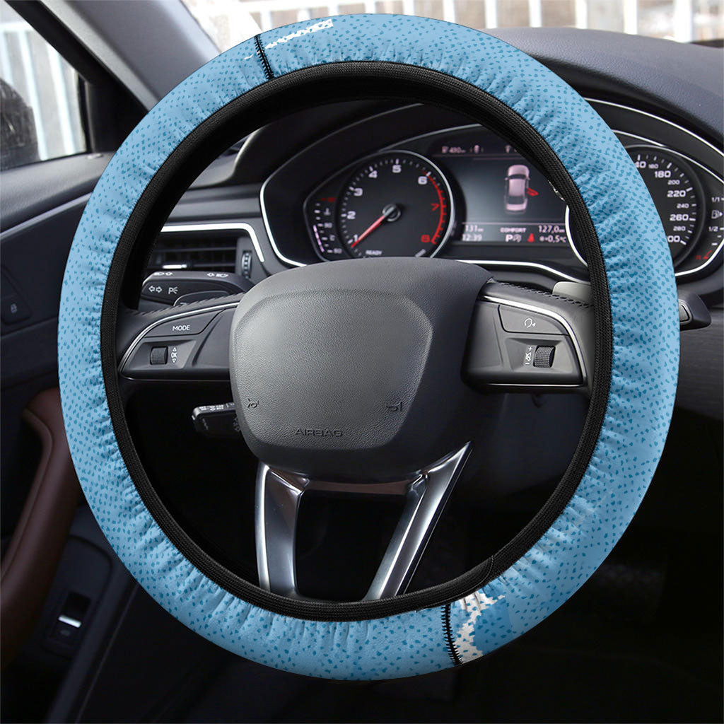 Argentina Football Steering Wheel Cover Goat Comic Style Sun Of May