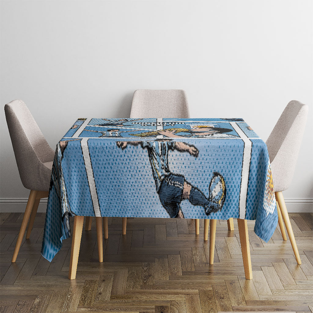 Argentina Football Tablecloth Goat Comic Style Sun Of May