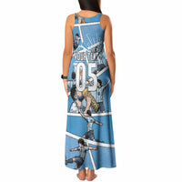 Custom Argentina Football Tank Maxi Dress Goat Comic Style Sun Of May