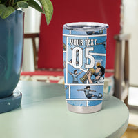 Custom Argentina Football Tumbler Cup Goat Comic Style Sun Of May