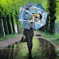 Argentina Football Umbrella Goat Comic Style Sun Of May
