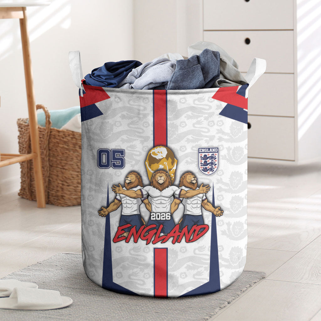 Custom England Football Laundry Basket Three Lions Trophy St George Cross