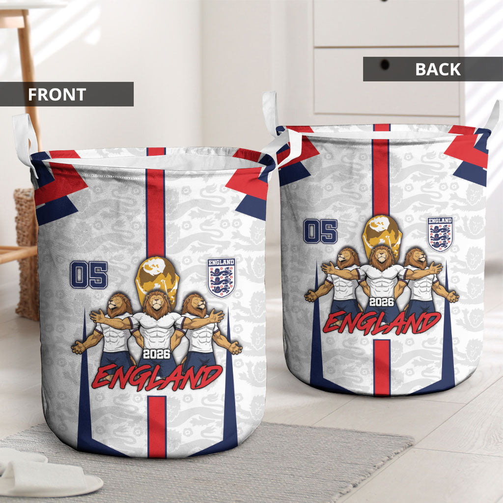 Custom England Football Laundry Basket Three Lions Trophy St George Cross