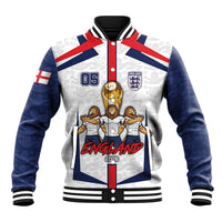 Custom England Football Baseball Jacket Three Lions Trophy St George Cross
