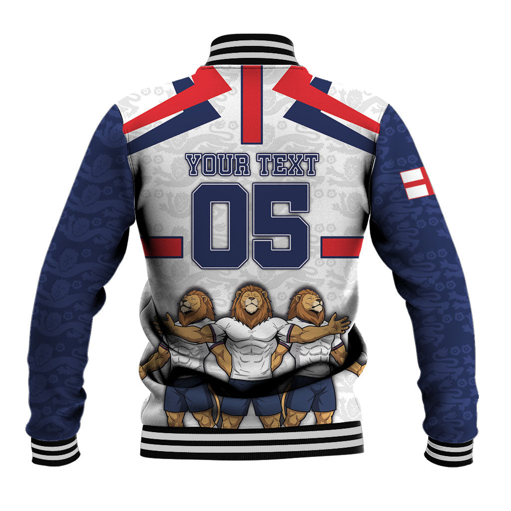 Custom England Football Baseball Jacket Three Lions Trophy St George Cross