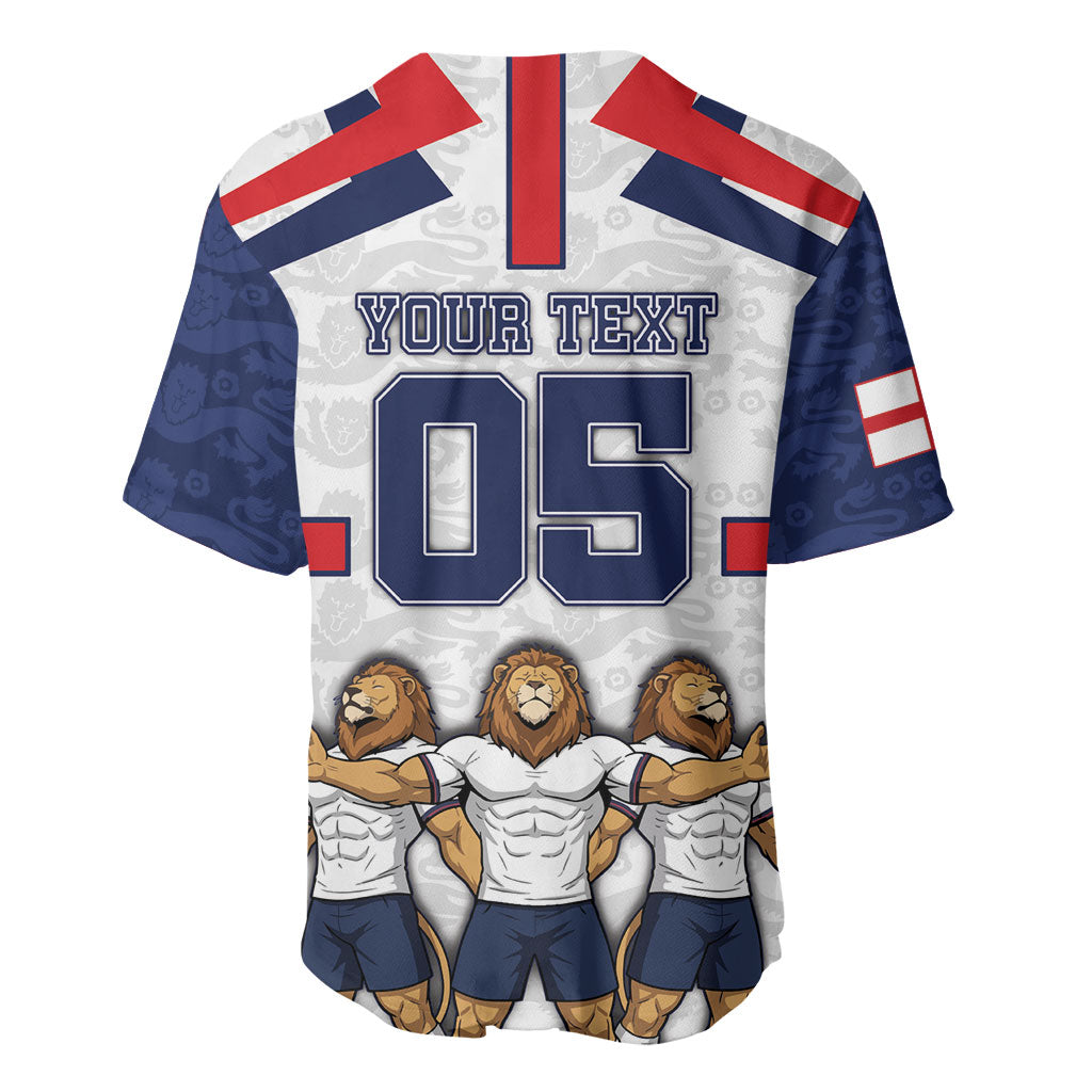Custom England Football Baseball Jersey Three Lions Trophy St George Cross