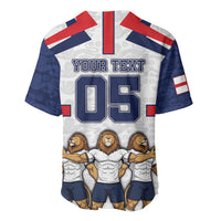 Custom England Football Baseball Jersey Three Lions Trophy St George Cross