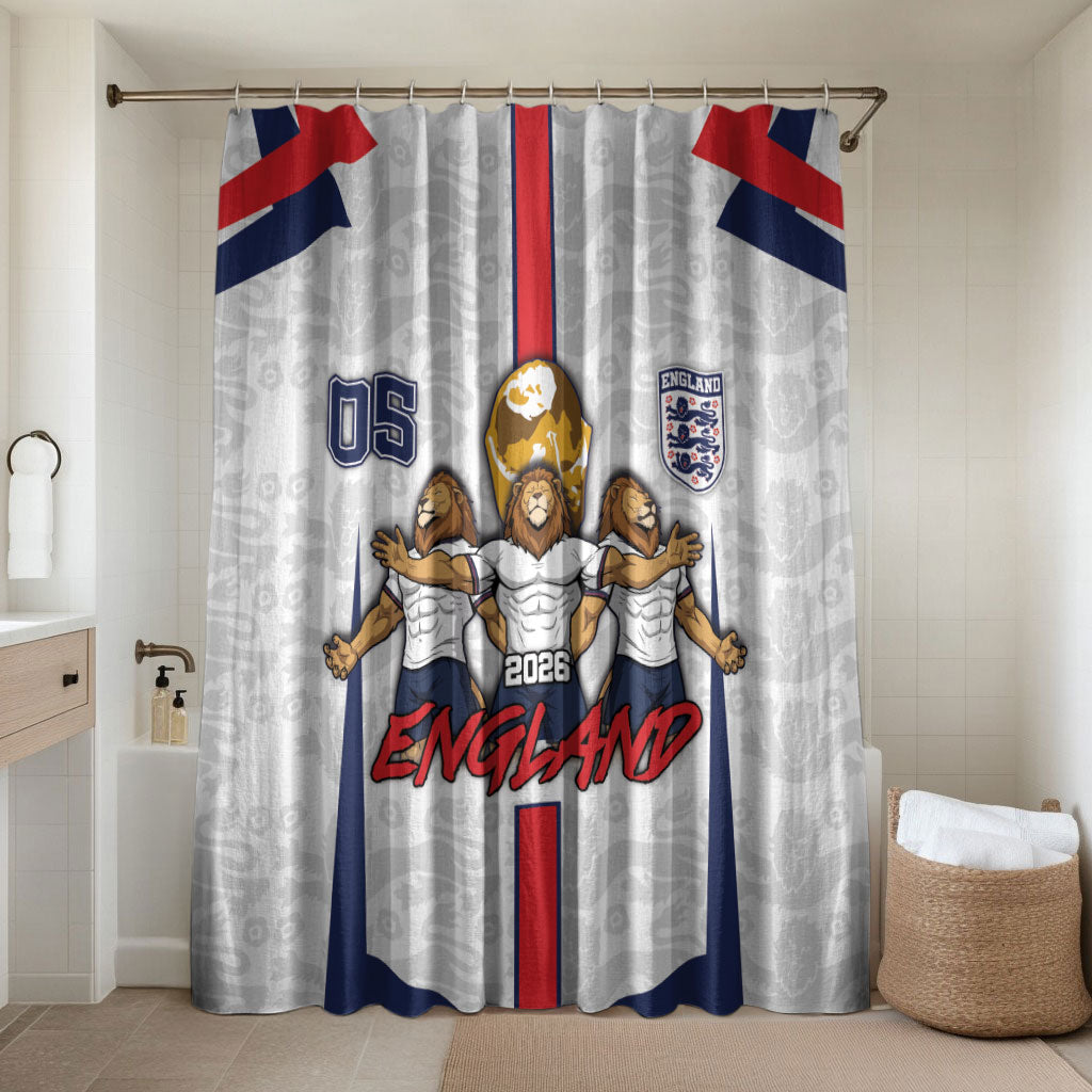 Custom England Football Bathroom Set Three Lions Trophy St George Cross