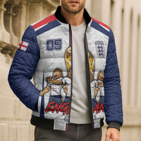 Custom England Football Bomber Puffer Jacket Three Lions Trophy St George Cross