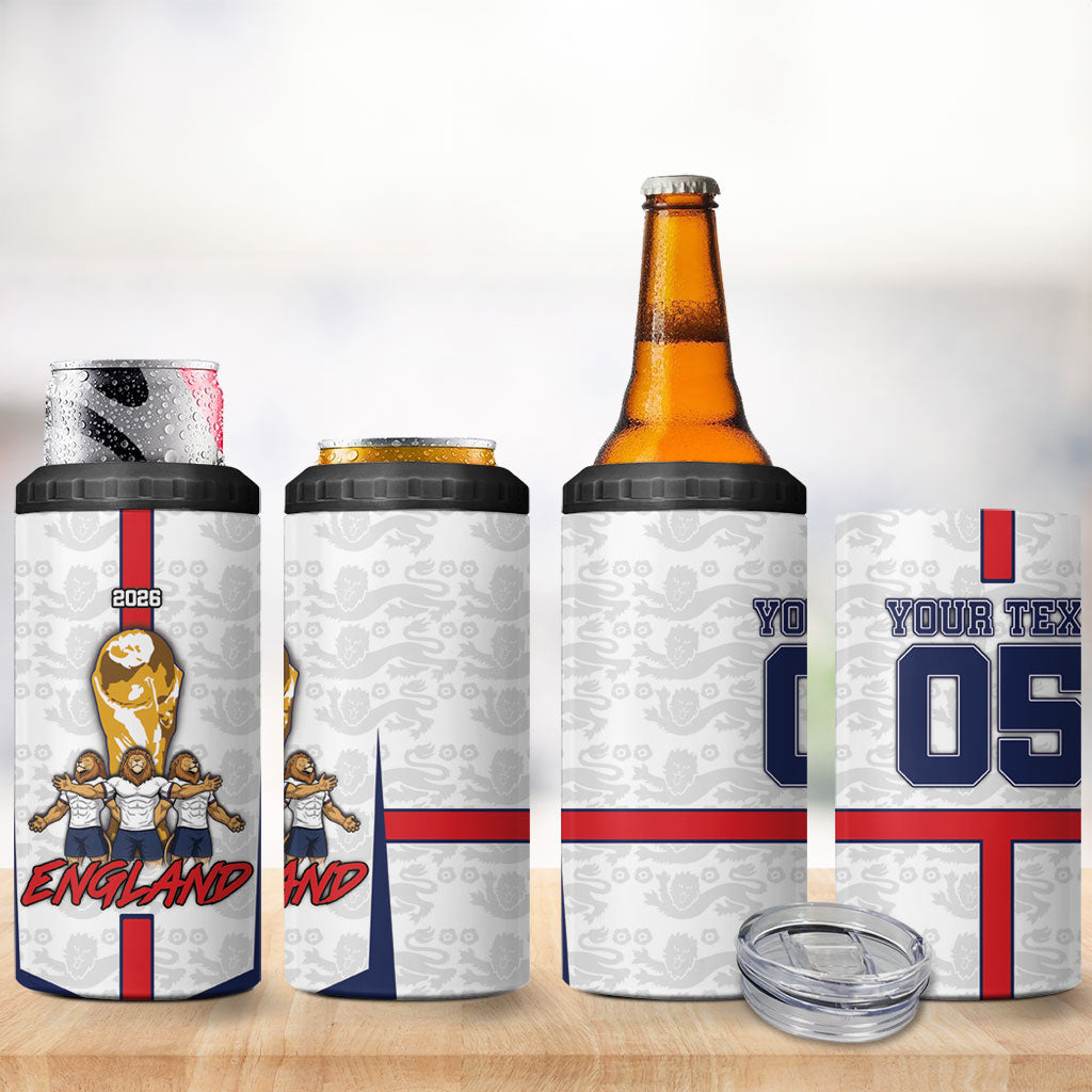 Custom England Football 4 in 1 Can Cooler Tumbler Three Lions Trophy St George Cross