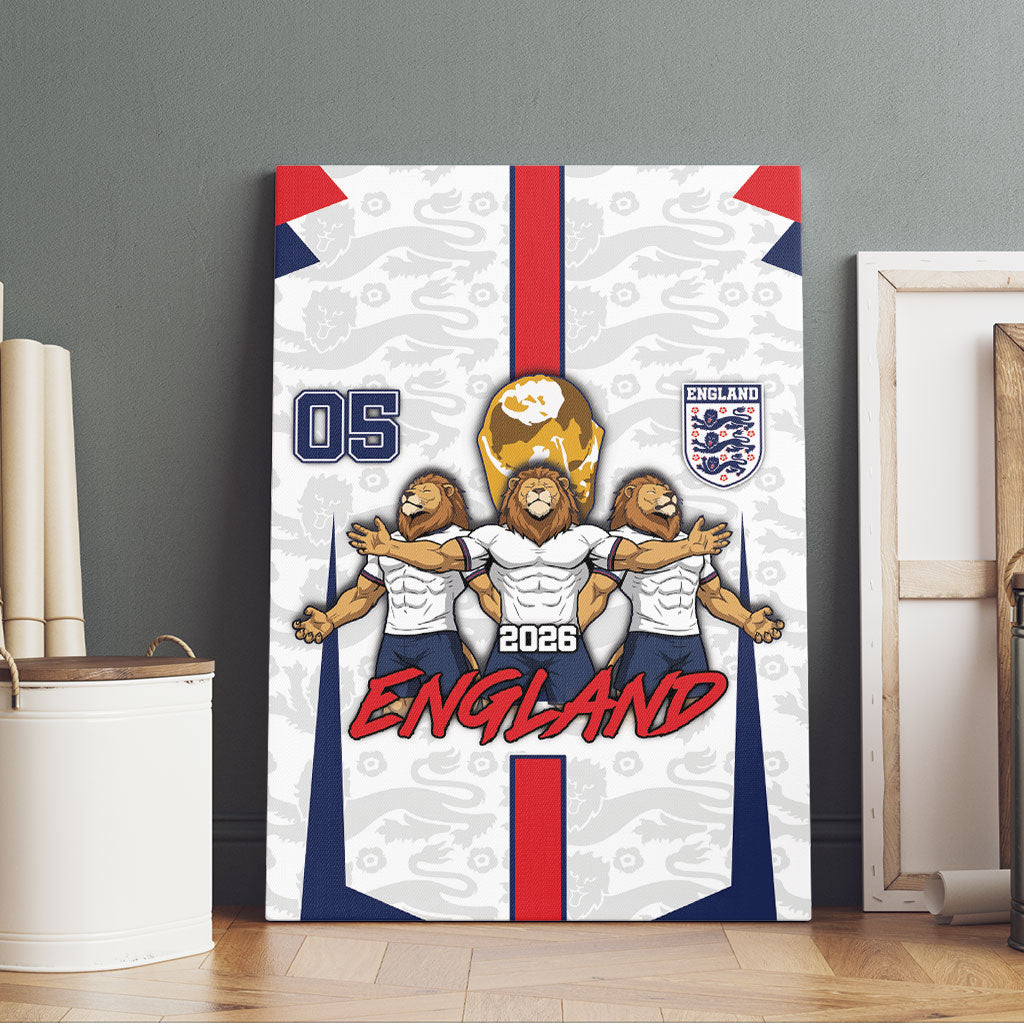 Custom England Football Canvas Wall Art Three Lions Trophy St George Cross