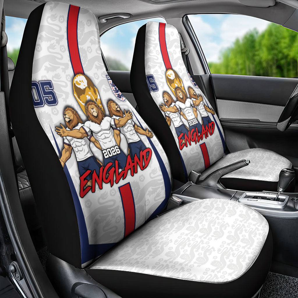 Custom England Football Car Seat Cover Three Lions Trophy St George Cross