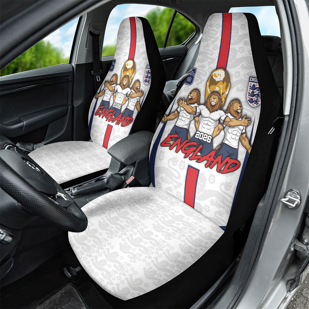 Custom England Football Car Seat Cover Three Lions Trophy St George Cross