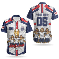 Custom England Football Couples Matching Short Sleeve Bodycon Dress and Hawaiian Shirt Three Lions Trophy St George Cross