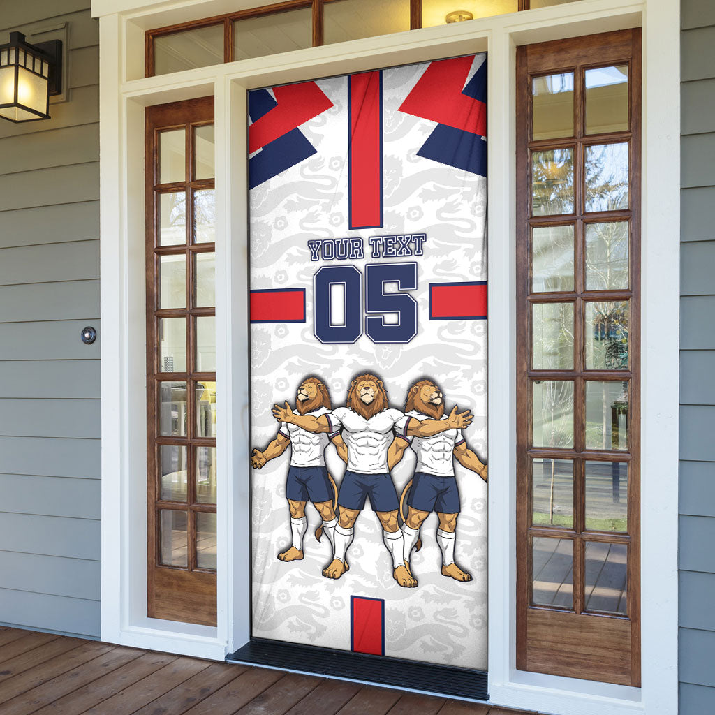 Custom England Football Door Cover Three Lions Trophy St George Cross