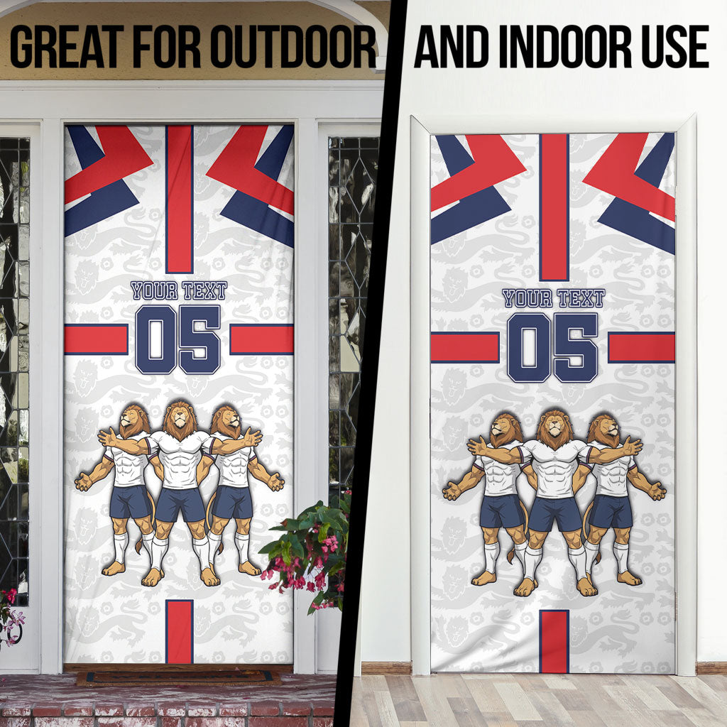 Custom England Football Door Cover Three Lions Trophy St George Cross