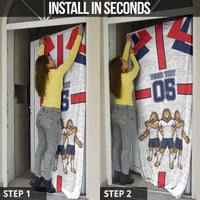Custom England Football Door Cover Three Lions Trophy St George Cross
