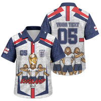 Custom England Football Family Matching Summer Maxi Dress and Hawaiian Shirt Three Lions Trophy St George Cross