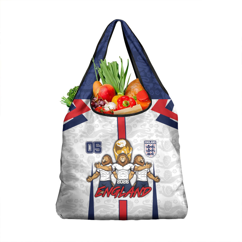 Custom England Football Grocery Bag Three Lions Trophy St George Cross
