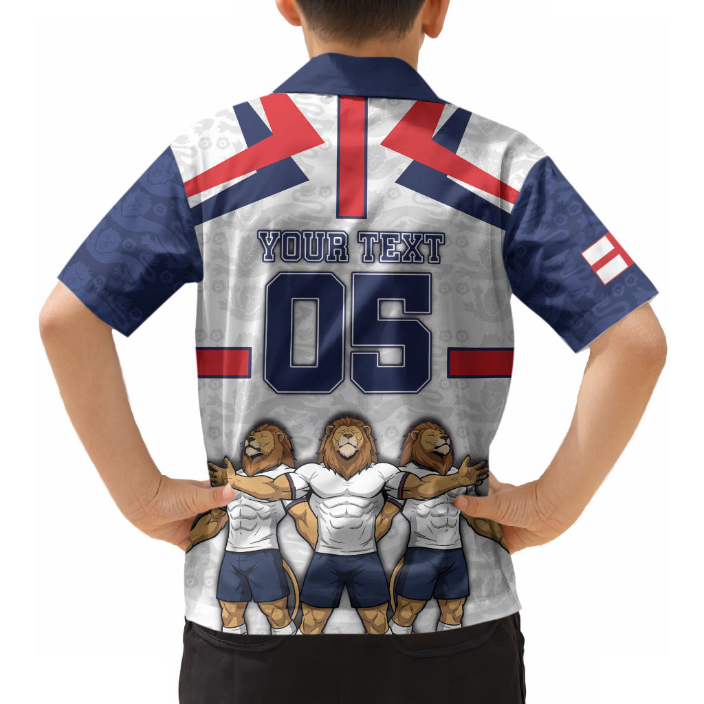 Custom England Football Hawaiian Shirt Three Lions Trophy St George Cross