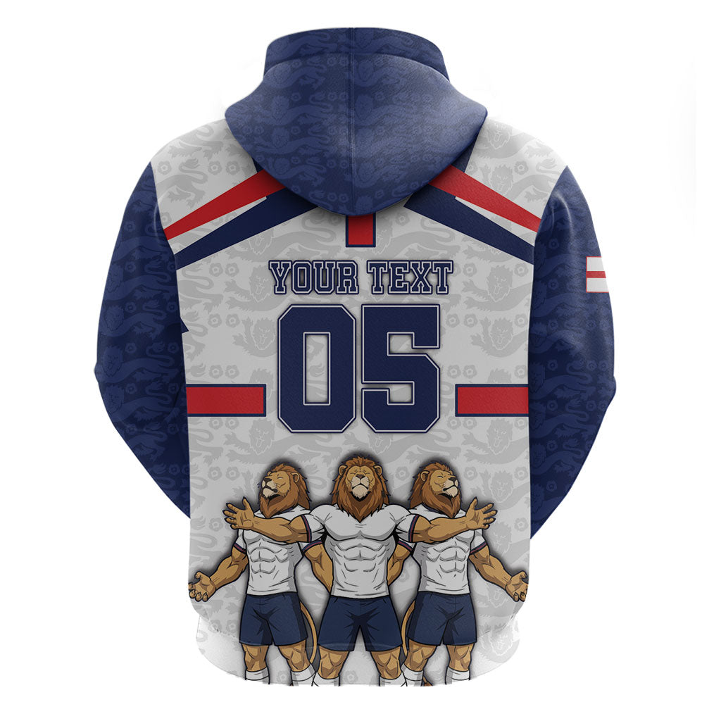 Custom England Football Hoodie Three Lions Trophy St George Cross